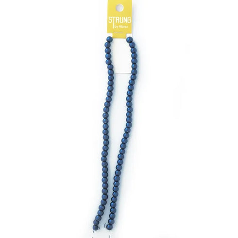 6mm Round Glass Pearls Strung Beads (available in 7 colours)